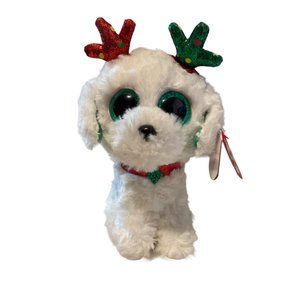 TY Beanie Boos Sugar 2019 Christmas Dog Glitter Eyes
